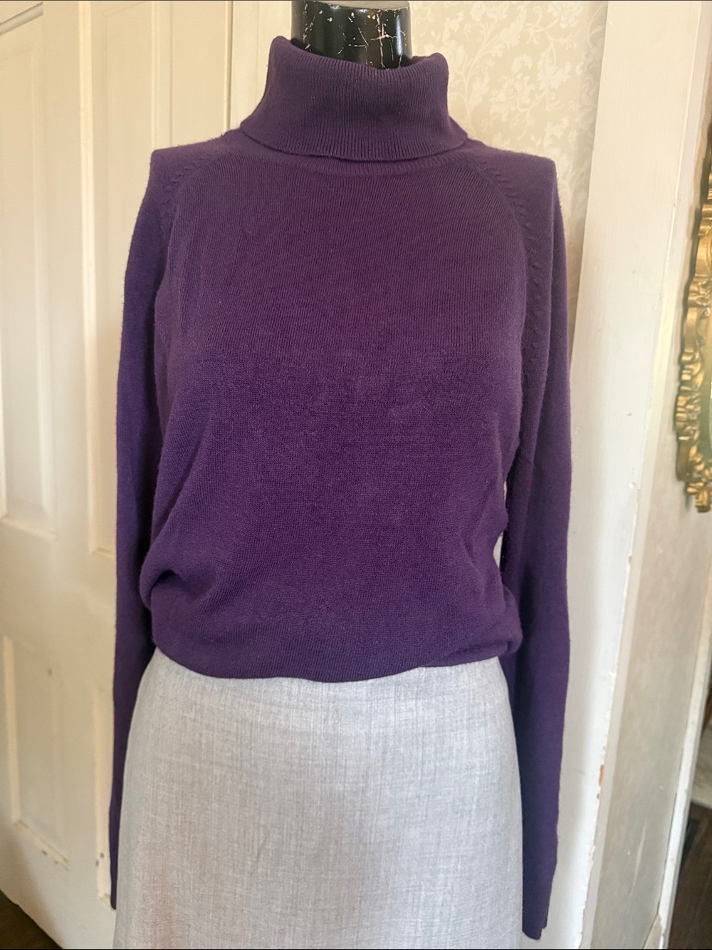 Karen Scott Purple Plum Turtleneck XL